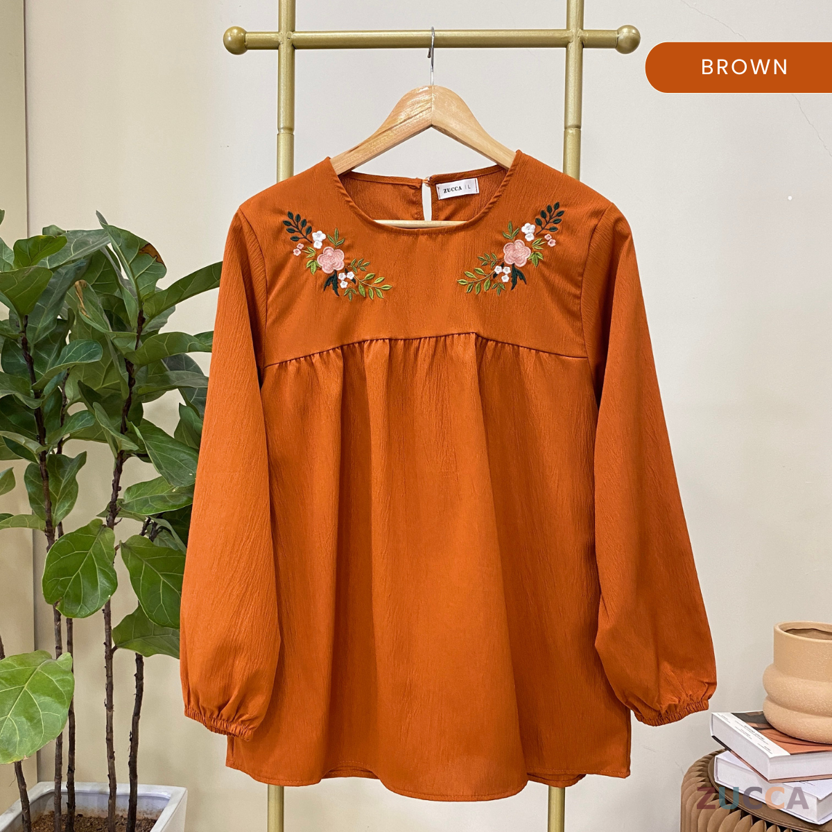 ZUCCA INAYA BLOUSE DOLLY SULAMAN FLORAL - DM242 GAYA KOREA Casual Cotton