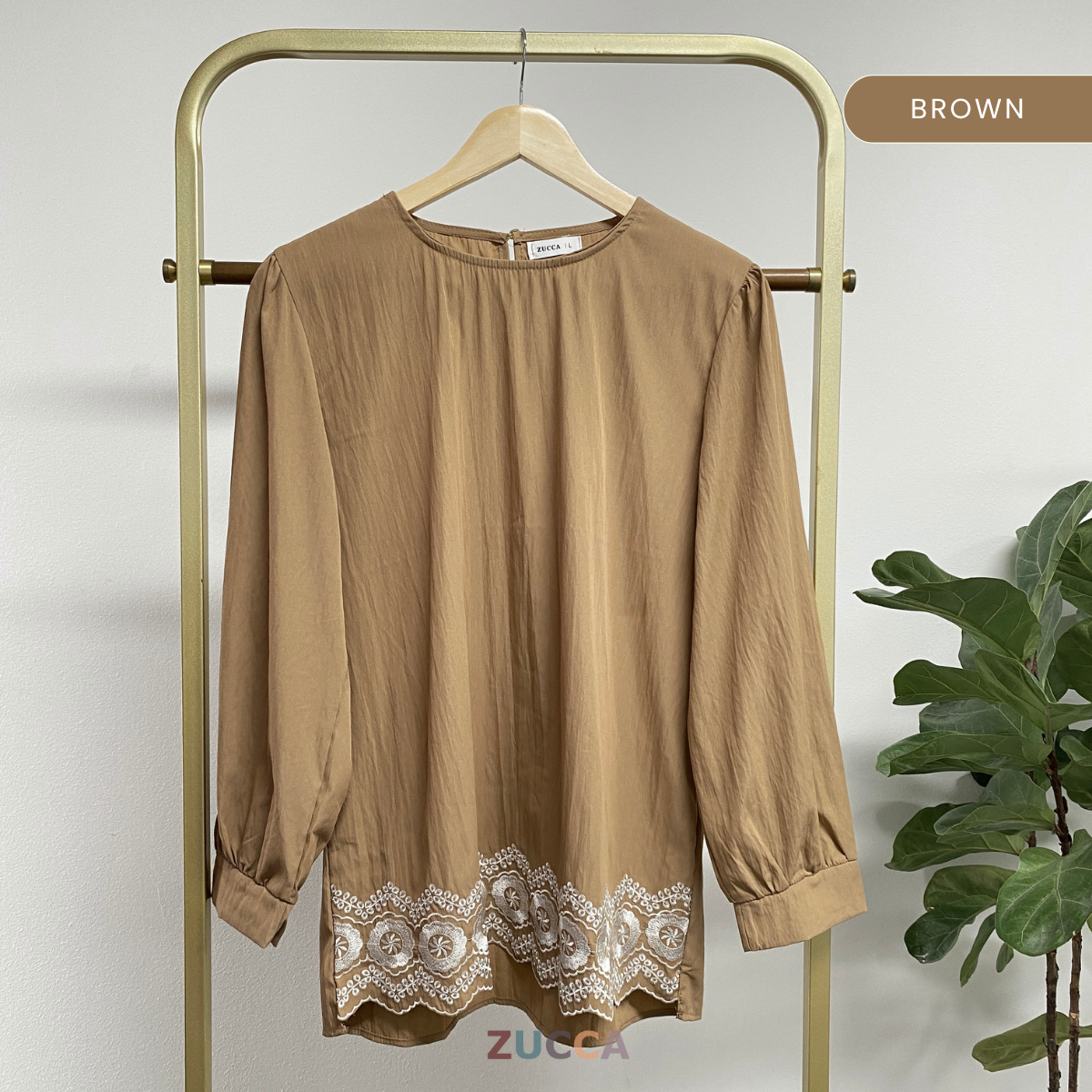 ZUCCA ATHENA BLAUS KASUAL WANITA - DM268 CRINKLED COTTON BLOUSE