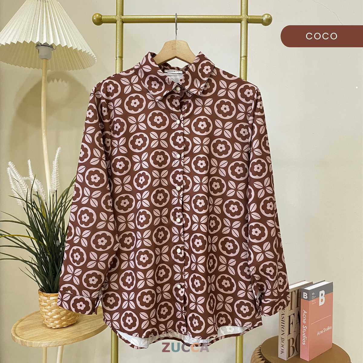 ZUCCA SIERRA ARTISAN PATTERNED BUTTON UP BLOUSE - DM249