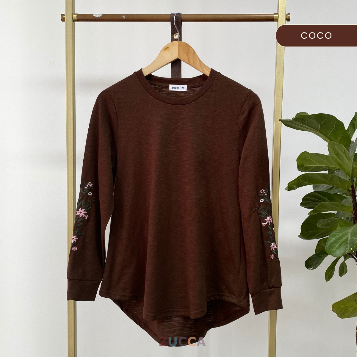 ZUCCA STARLY FLORAL EMBROIDERY SLEEVE SHIRT - MA035