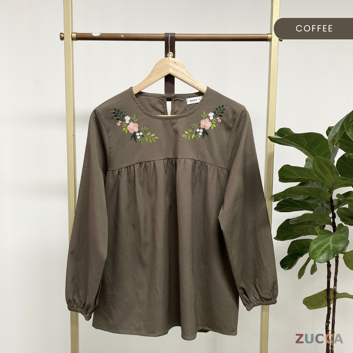 ZUCCA INAYA BLOUSE DOLLY SULAMAN FLORAL - DM242 GAYA KOREA Casual Cotton