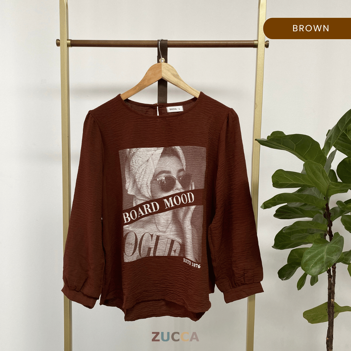 ZUCCA NAYANA BLOUS WANITA COTTON CEY BERCETAK - DM110