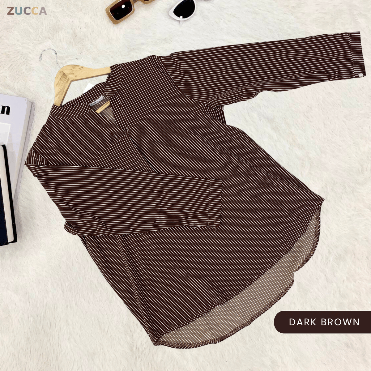 ZUCCA REINA COMFY PLAIN V-NECK BLOUSE - DM144