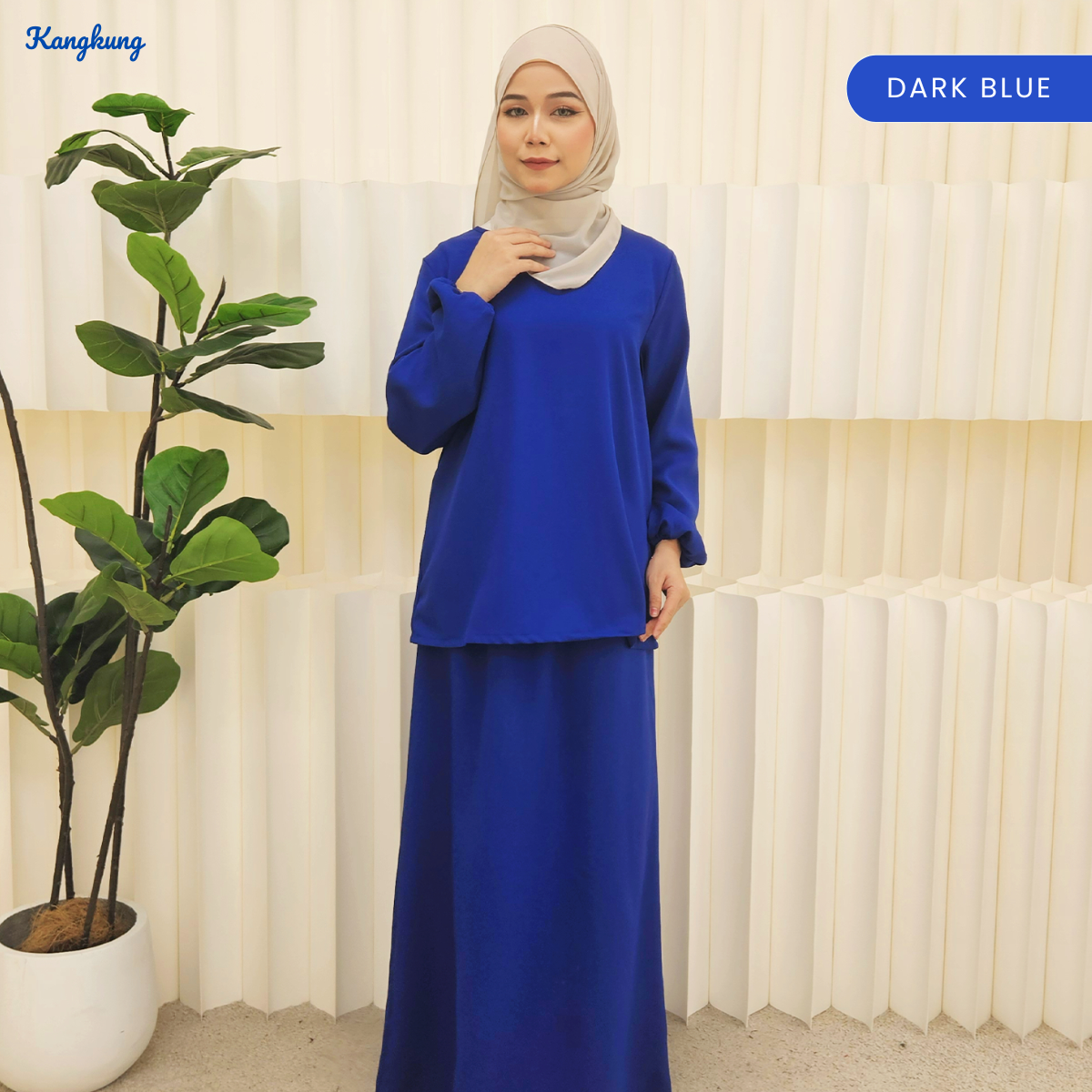 KANGKUNG IXORA SET MODEST DUA HELAI PLAIN – KK115