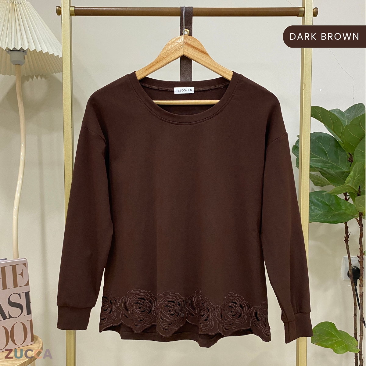 ZUCCA NYLA EMBROIDERY HEM WOMEN BLOUSE - MA018