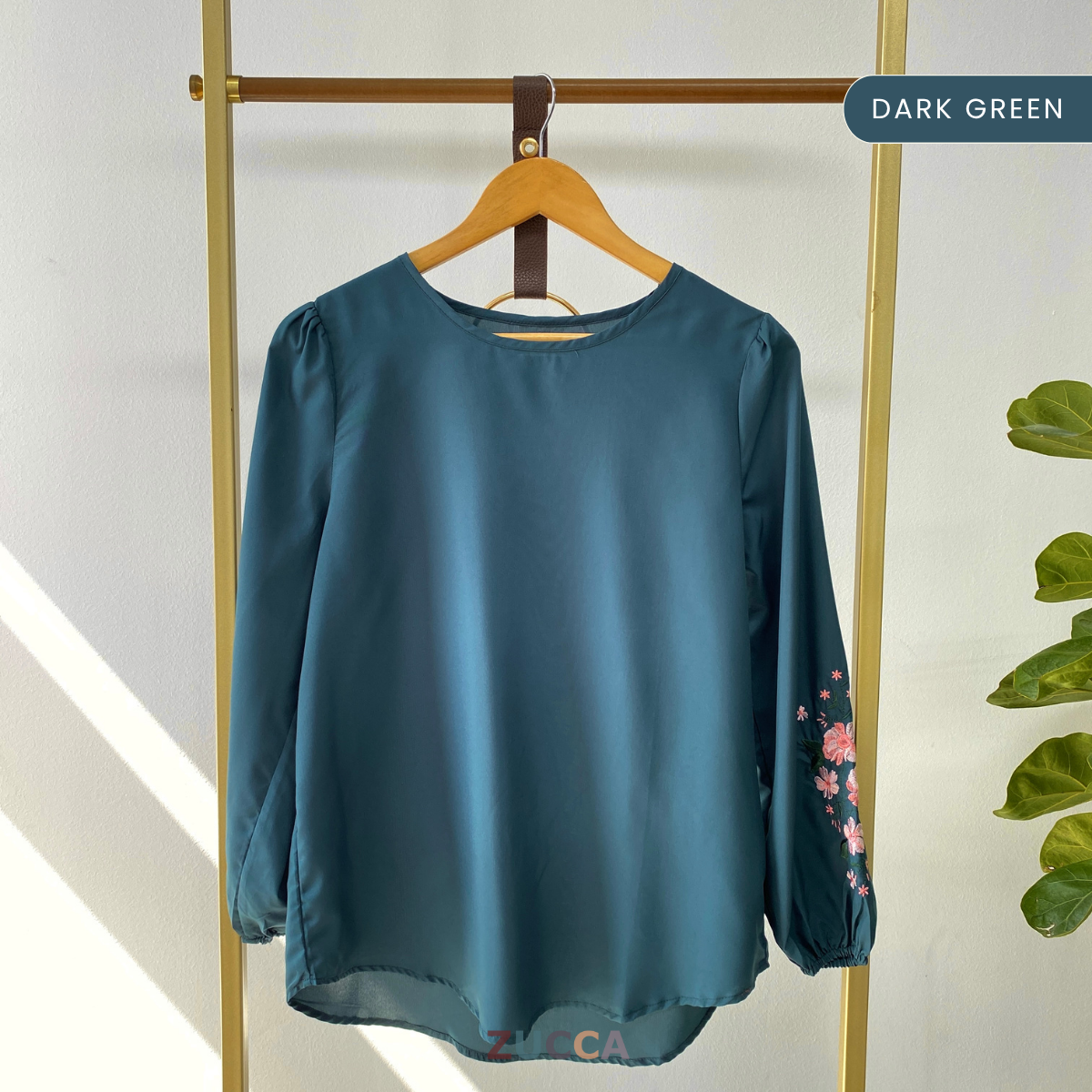 ZUCCA LILIA FLORAL EMBROIDERY SLEEVE BLOUSE - MA064