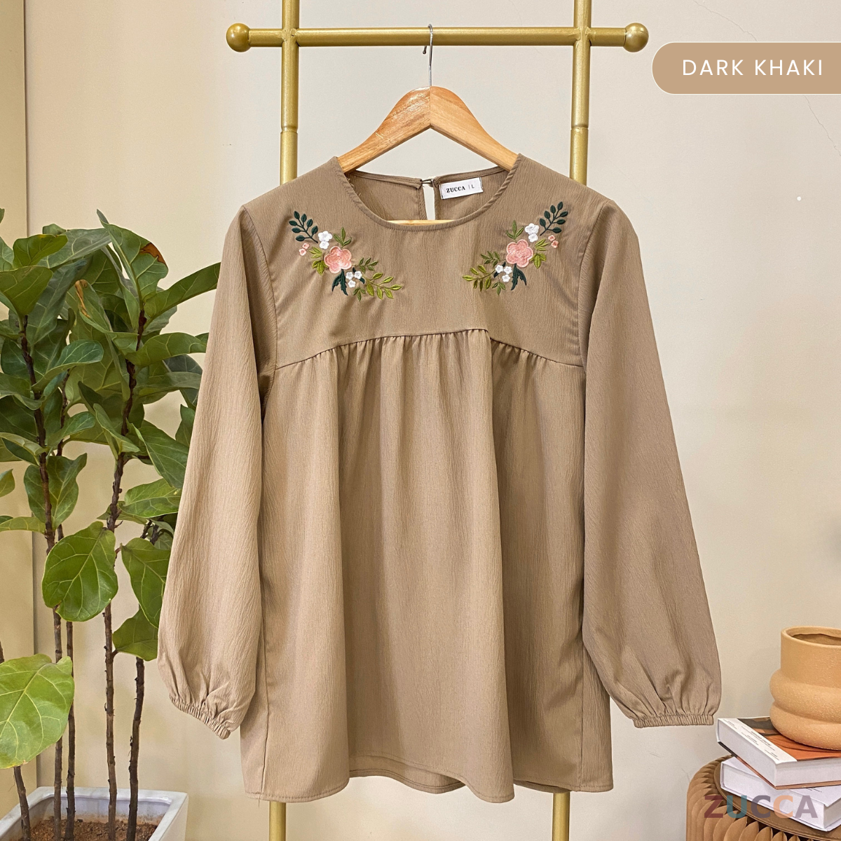 ZUCCA INAYA BLOUSE DOLLY SULAMAN FLORAL - DM242 GAYA KOREA Casual Cotton