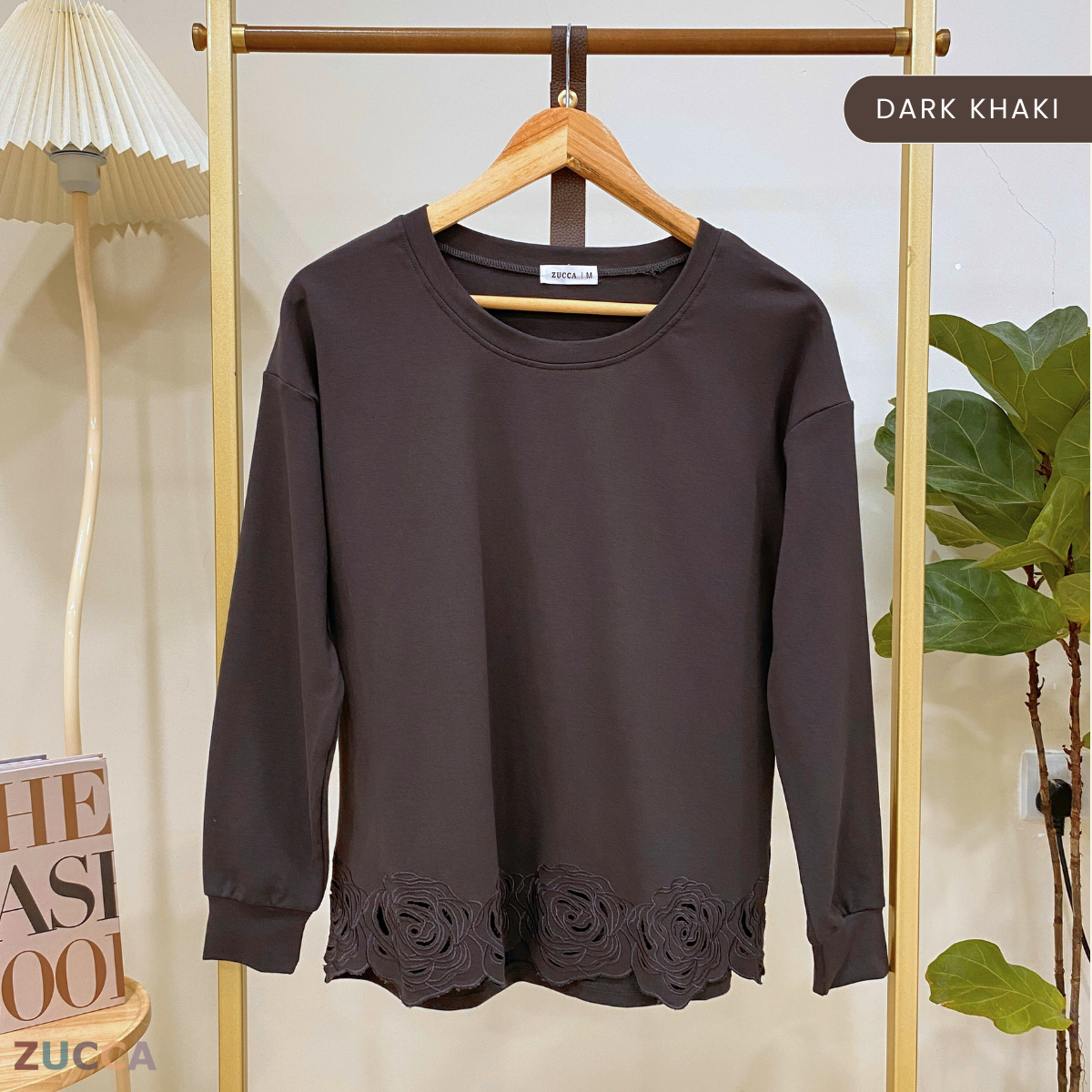ZUCCA NYLA EMBROIDERY HEM WOMEN BLOUSE - MA018