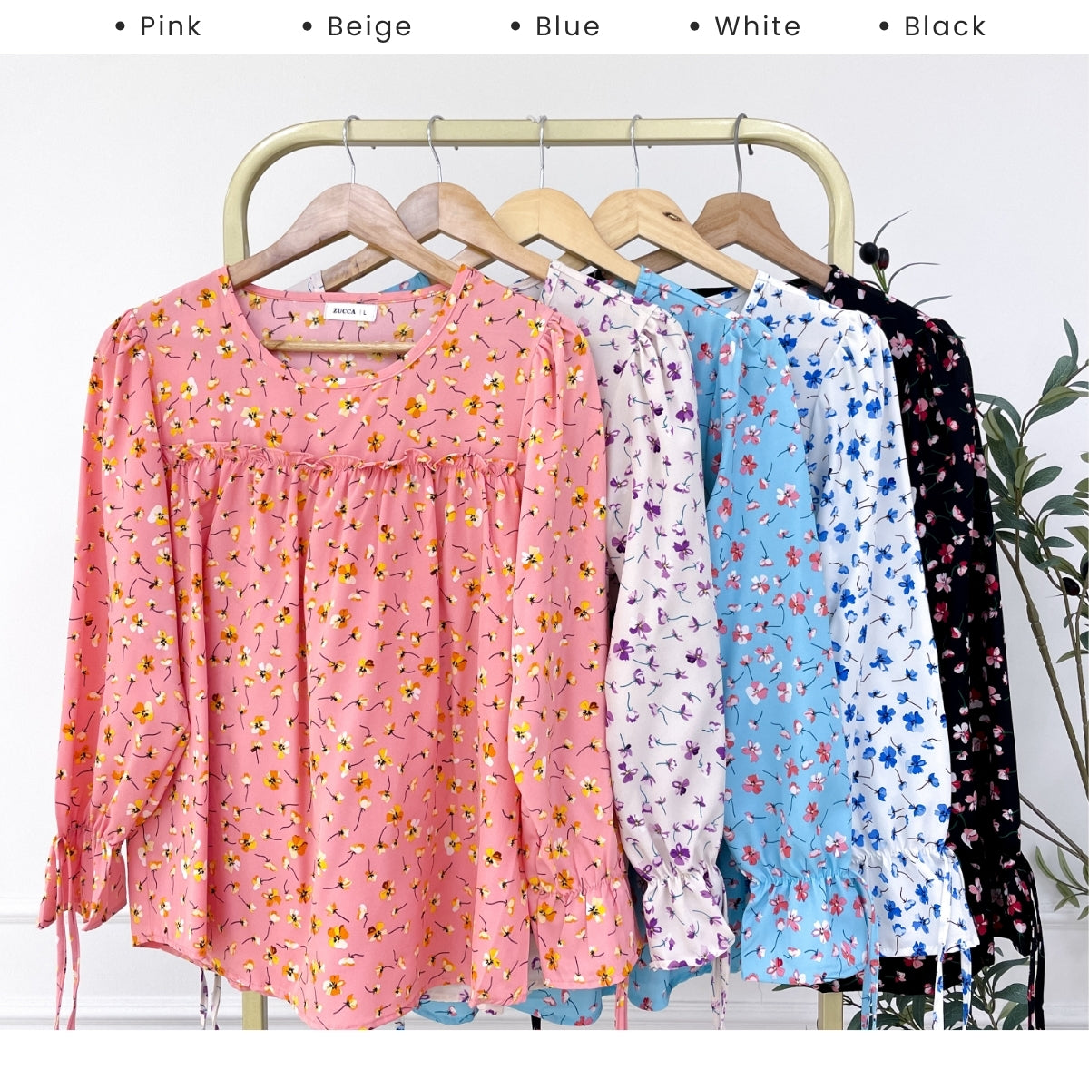 ZUCCA JULINA KASUAL WOMEN BLOUSE FLOWER PRINTED - DM017