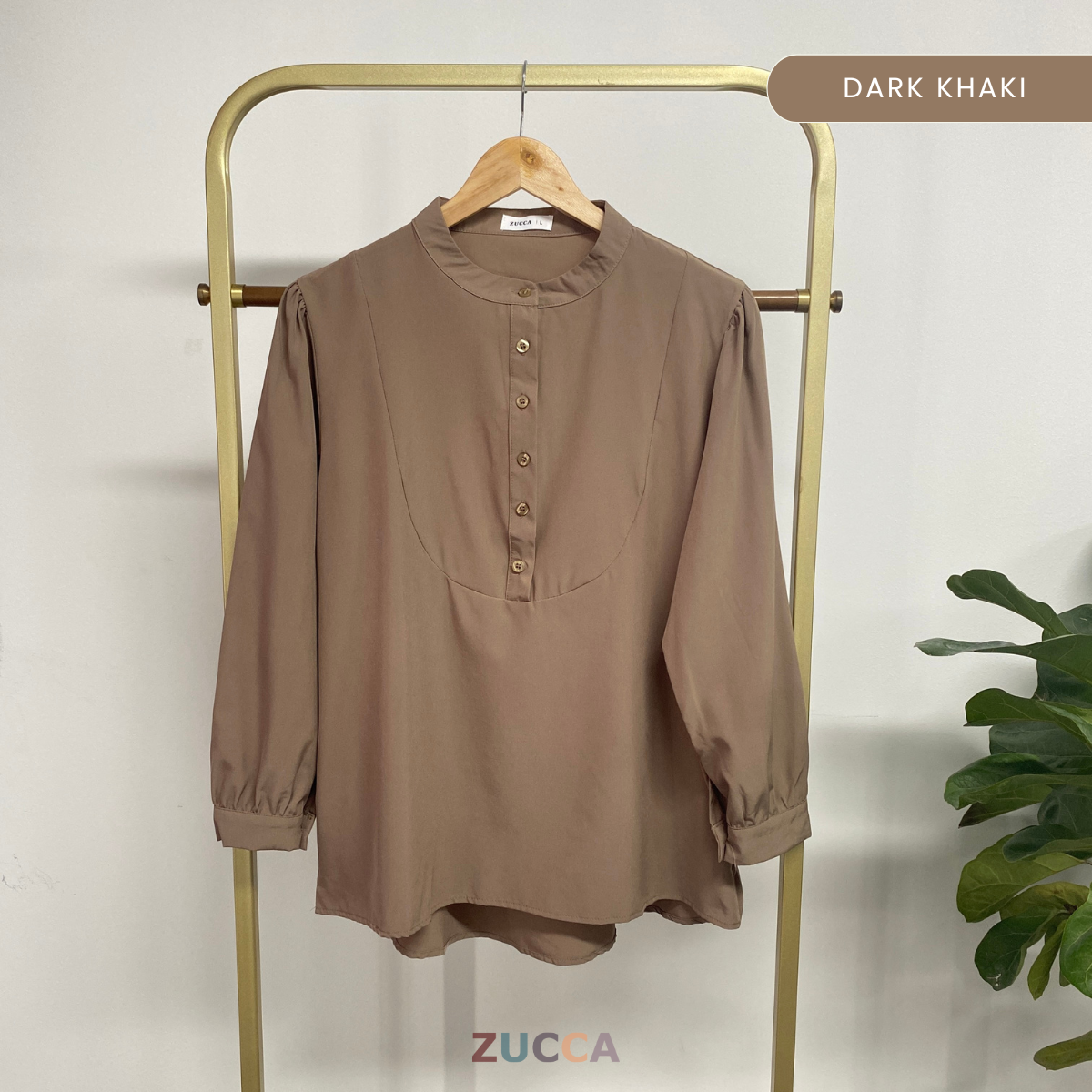 ZUCCA HAYNA HALF-BUTTON COTTON WOMEN BLOUSE - DM020 BAJU KEMEJA WANITA KOREAN STYLE