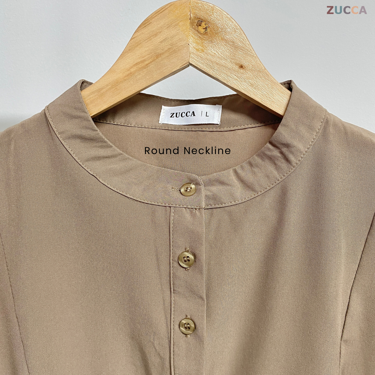 ZUCCA HAYNA HALF-BUTTON COTTON WOMEN BLOUSE - DM020 BAJU KEMEJA WANITA KOREAN STYLE