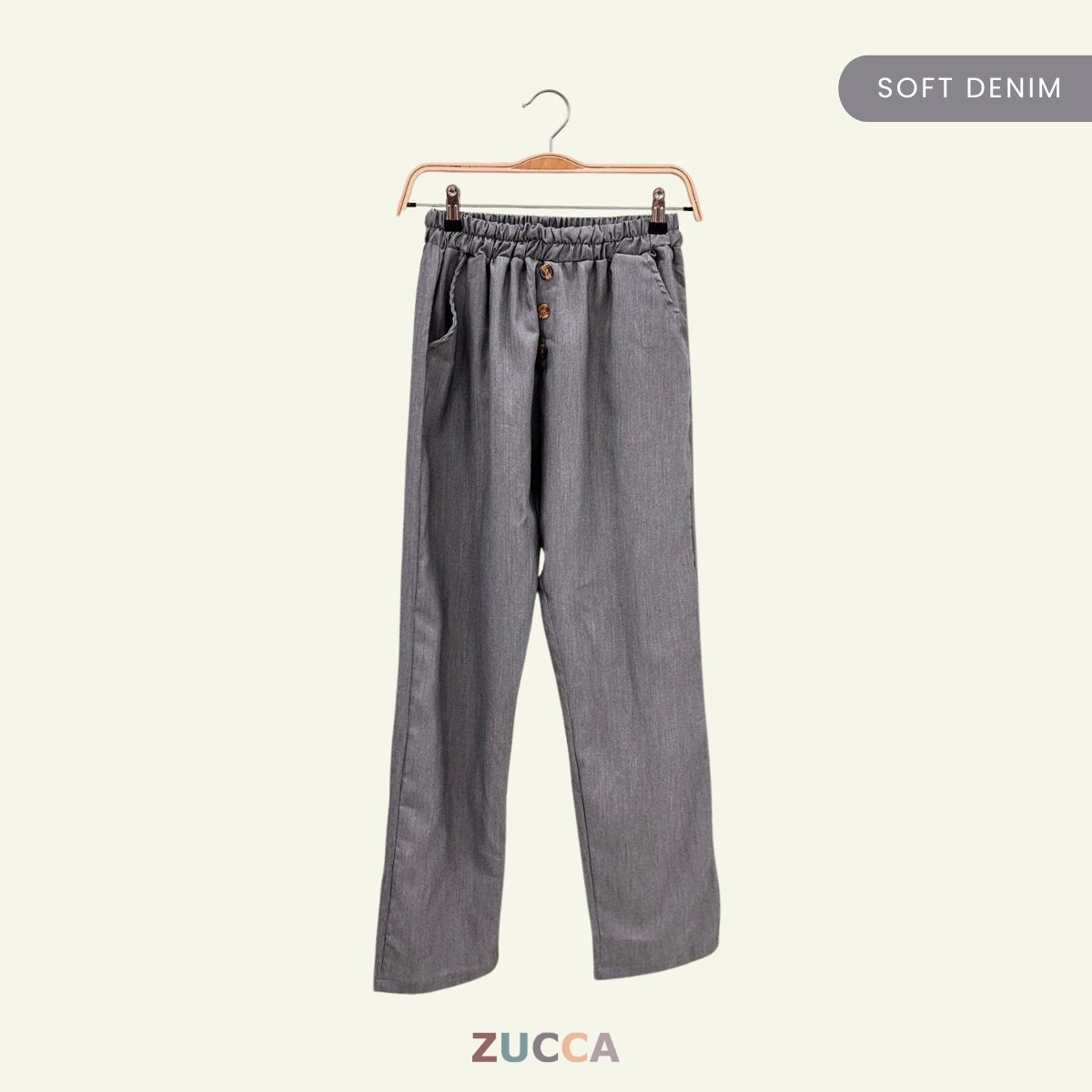 ZUCCA CARLOS BUTTON STRAIGHT PANTS KOREAN STYLE - DM025