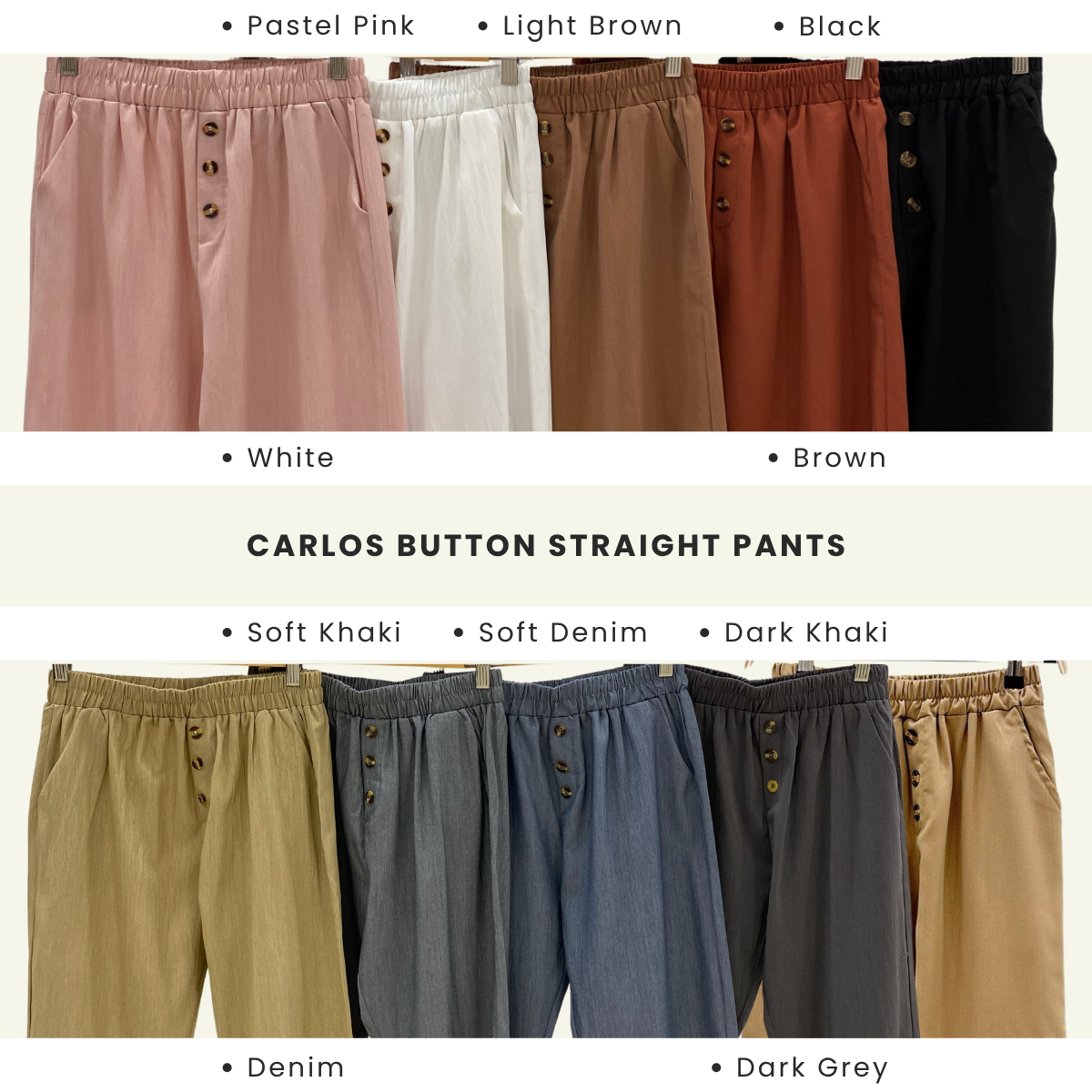 ZUCCA CARLOS BUTTON STRAIGHT PANTS KOREAN STYLE - DM025