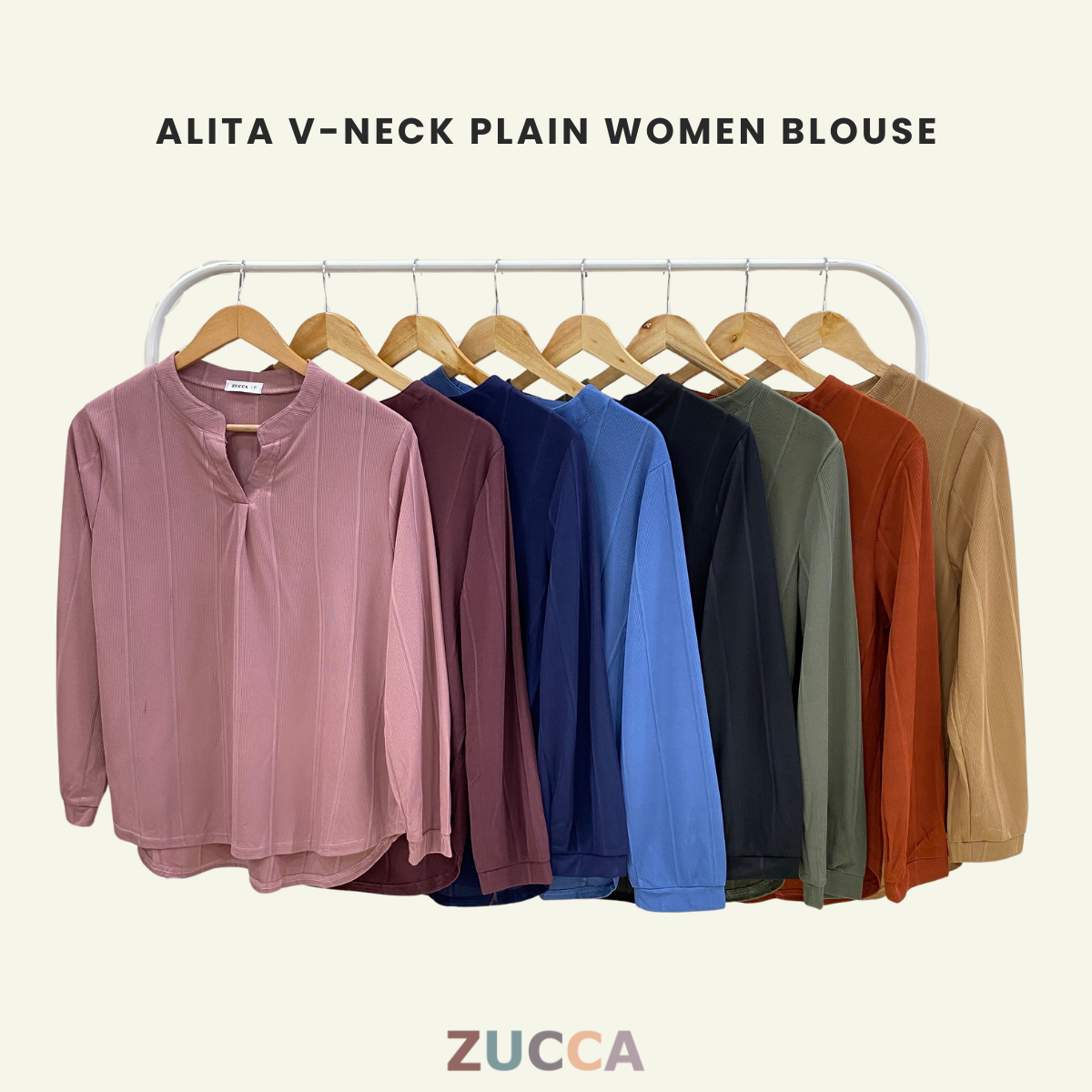 ZUCCA ALITA PLAIN WOMEN BLOUSE - DM065 KEMEJA WANITA OFFICEWEAR KOREAN STYLE
