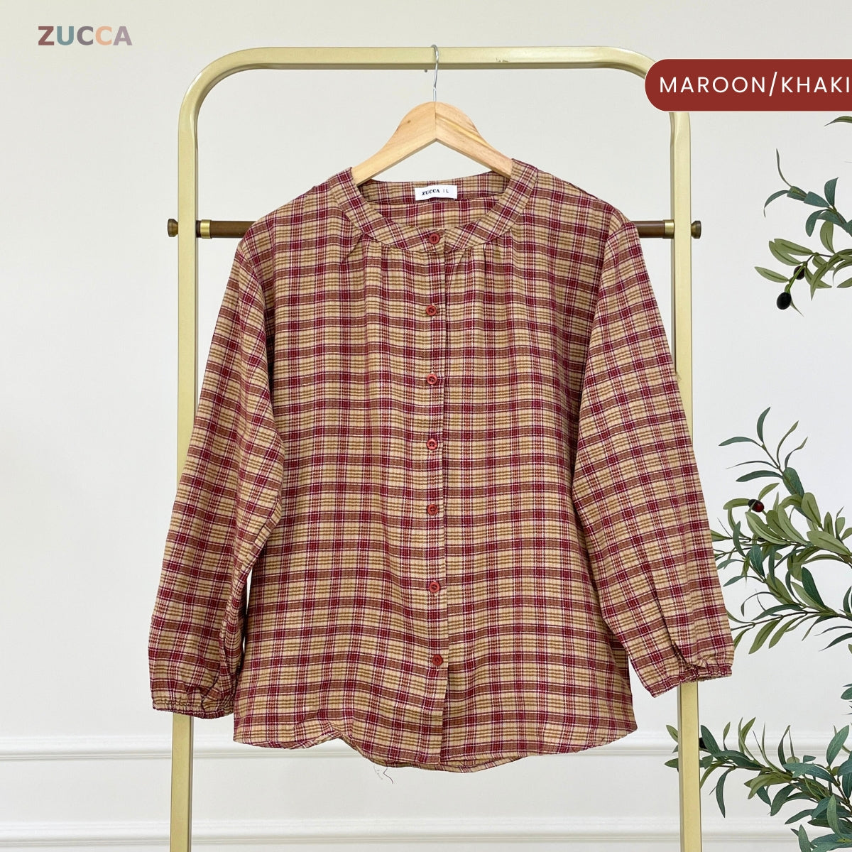 ZUCCA ADAMIA BLAUS KASUAL BERPOLA GINGHAM - DM072