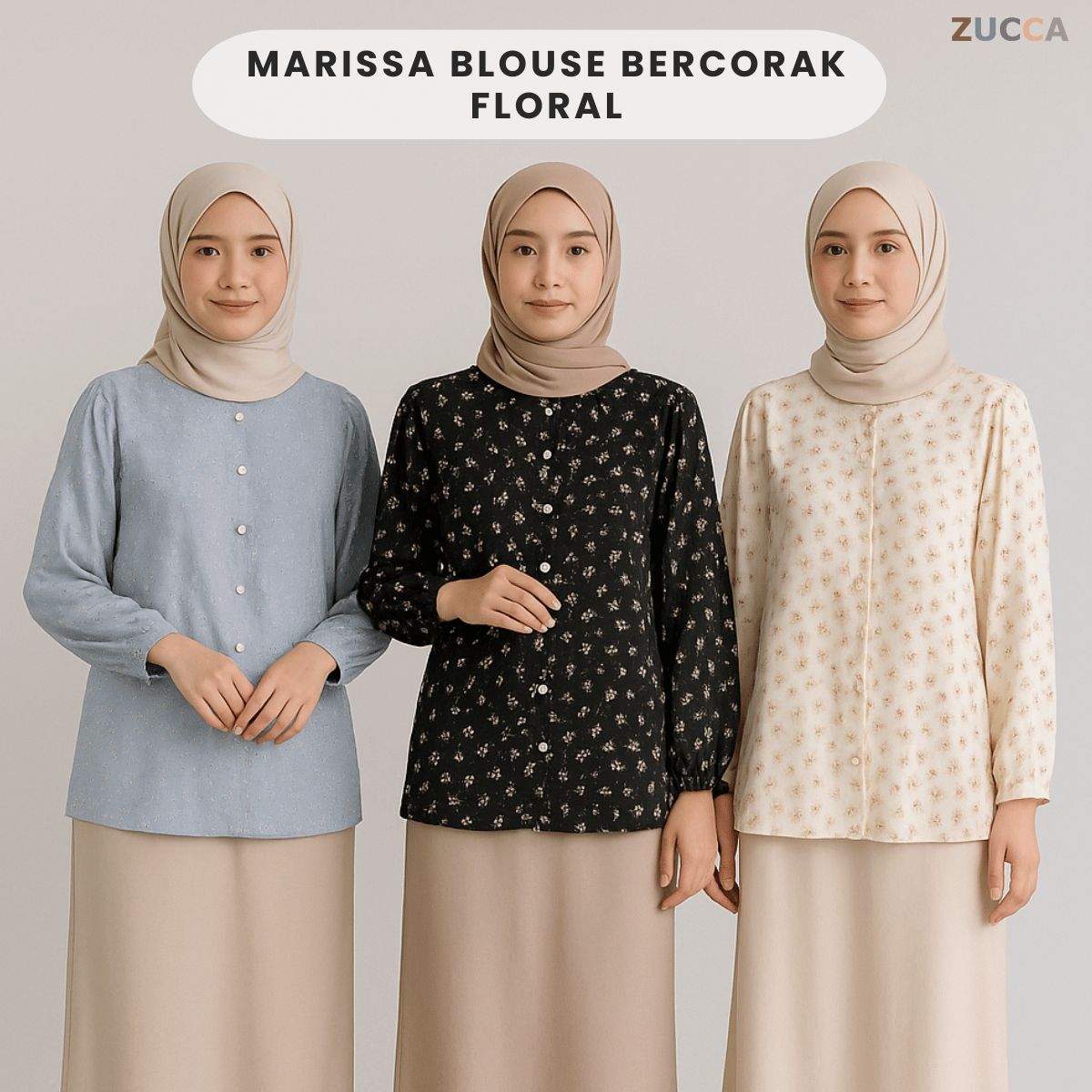 ZUCCA MARISSA BLOUSE BERCORAK FLORAL-DM119