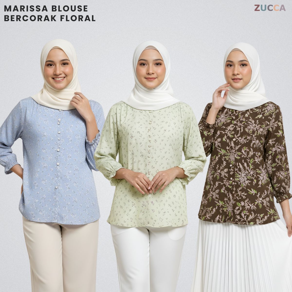 ZUCCA MARISSA BLOUSE BERCORAK FLORAL-DM119