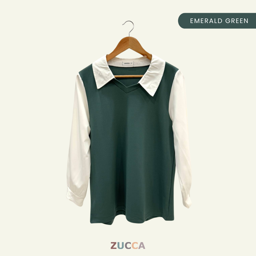 Stacy Ribbed Knit Attached Women Blouse - DM122 Korean Style