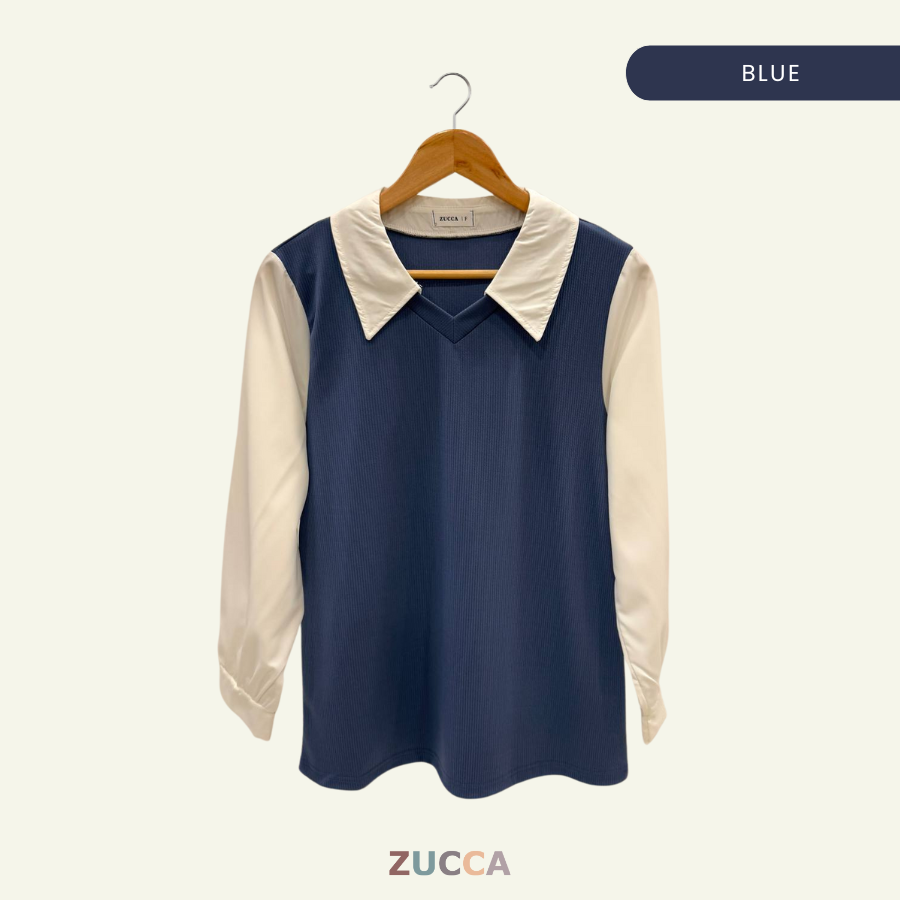 Stacy Ribbed Knit Attached Women Blouse - DM122 Korean Style