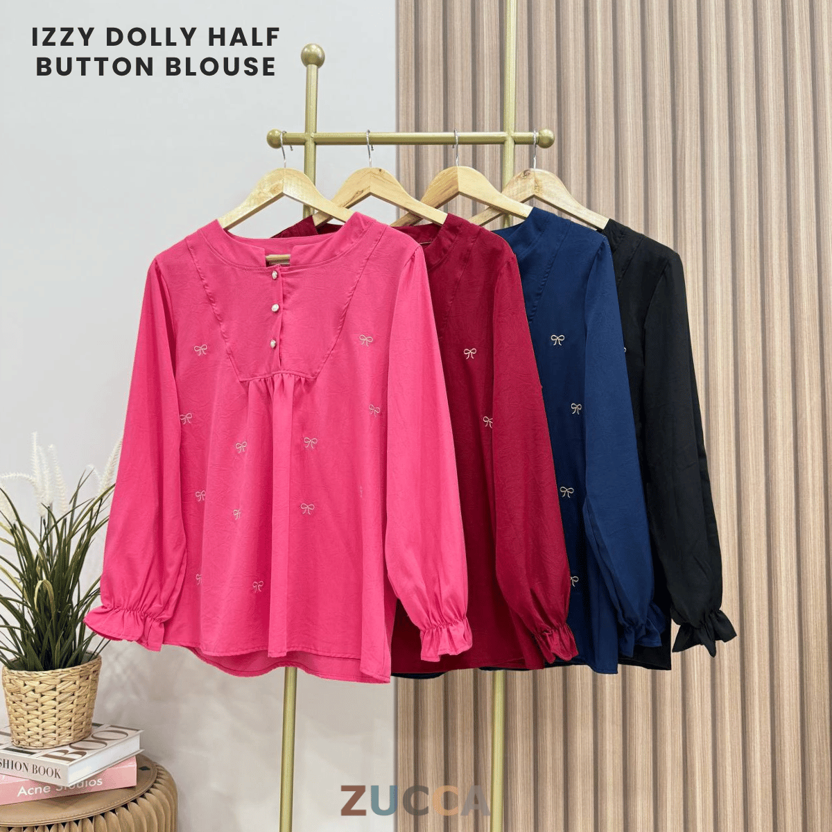 ZUCCA IZZY DOLLY BLOUSE SEPARUH BUTANG - DM173