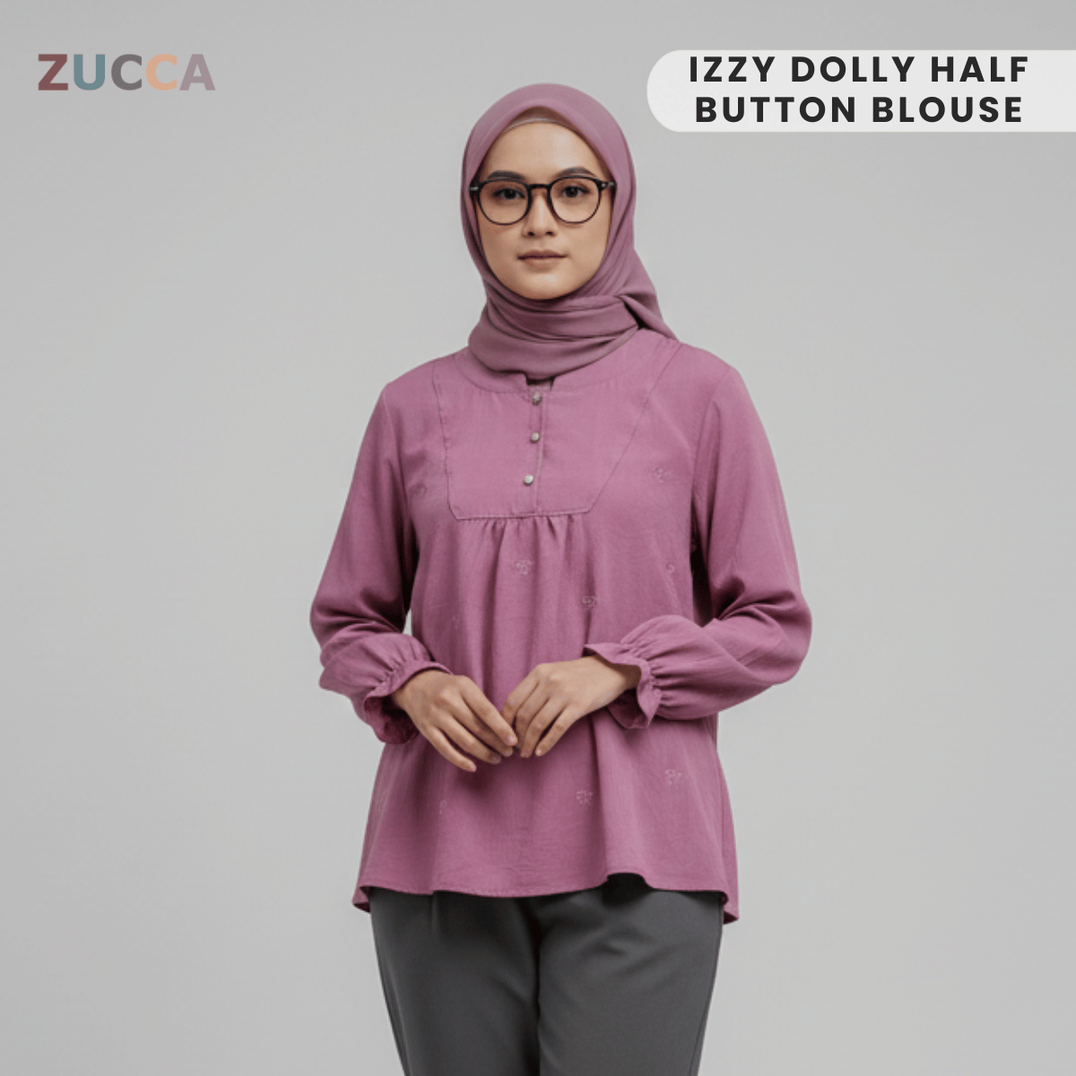 ZUCCA IZZY DOLLY BLOUSE SEPARUH BUTANG - DM173