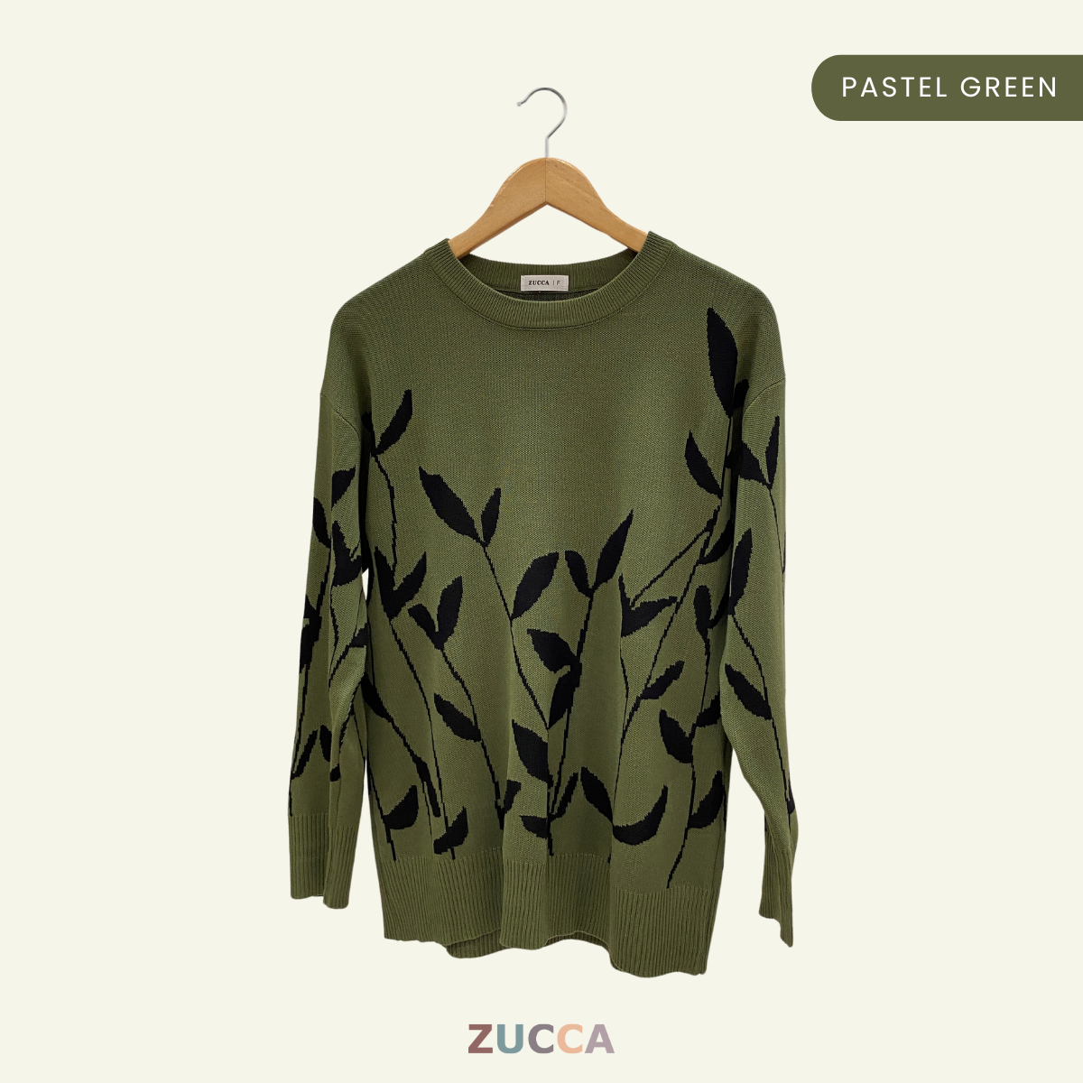ZUCCA IZARA LEAF PRINT KNIT SHIRT - DM192 KOREAN STYLE