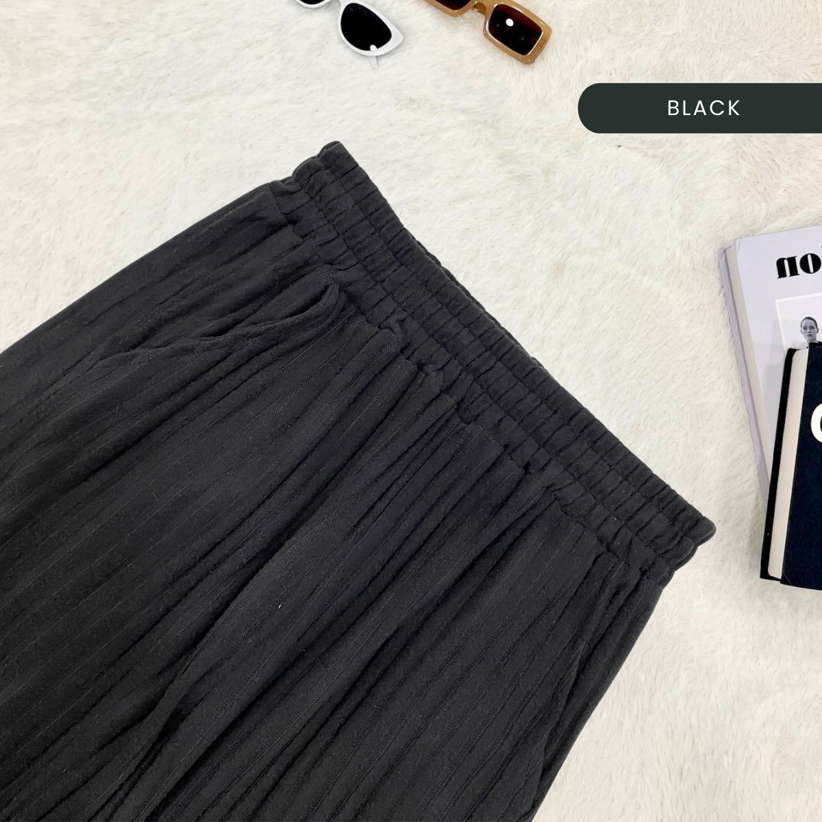 ZUCCA ZURIN SELUAR LEBAR RAJUT KAPAS - DM194