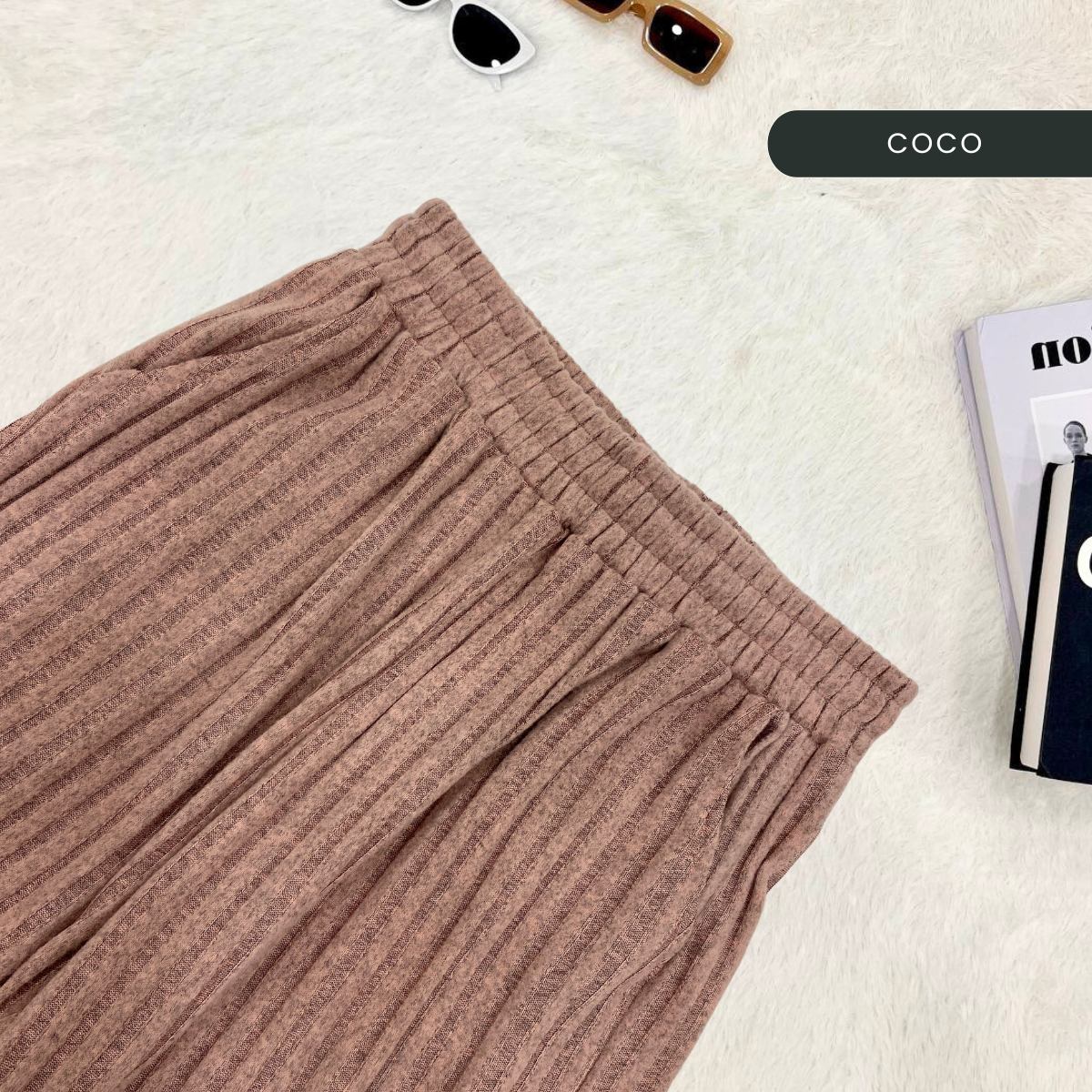 ZUCCA ZURIN SELUAR LEBAR RAJUT KAPAS - DM194