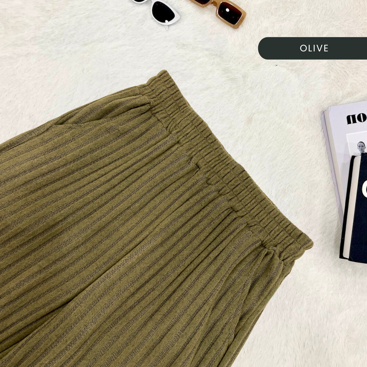 ZUCCA ZURIN SELUAR LEBAR RAJUT KAPAS - DM194