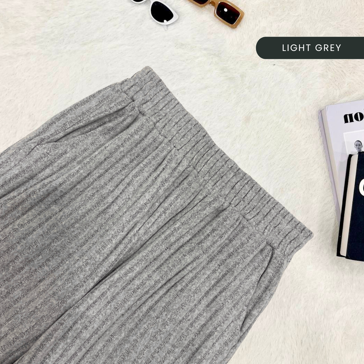 ZUCCA ZURIN SELUAR LEBAR RAJUT KAPAS - DM194