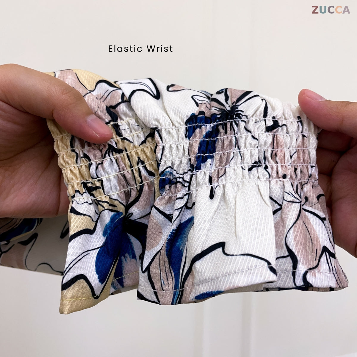 ZUCCA NIKITA BLOUSE LEHER REBEN BERCORAK FLORAL GAYA KOREA - DM248