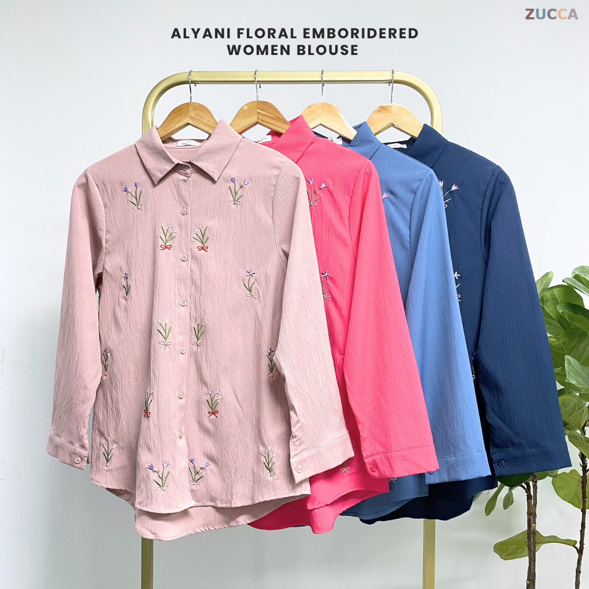 ZUCCA ALYANI BLAUS WANITA SULAMAN BUNGA - DM243 BAJU WANITA