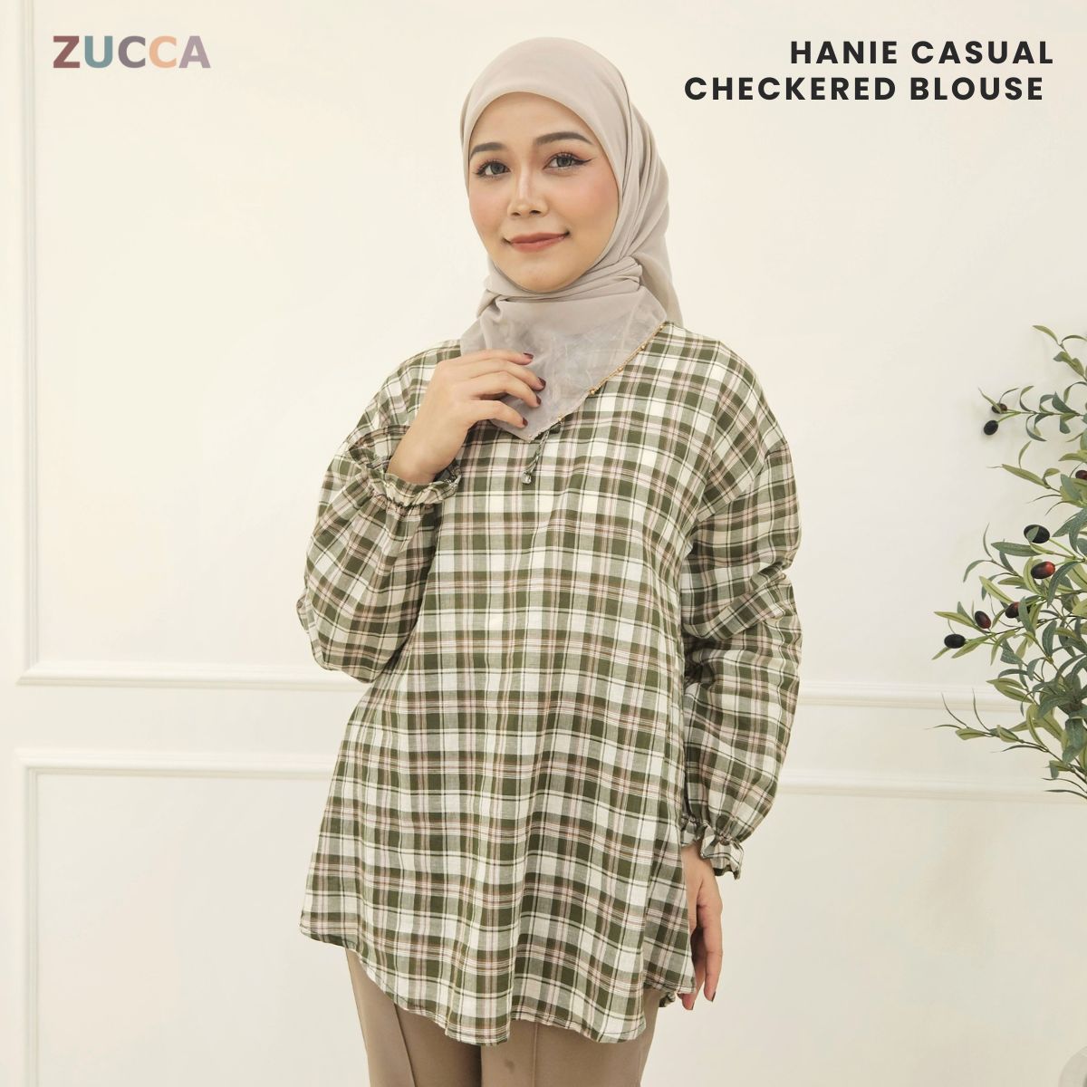 ZUCCA HANIE CASUAL CHECKERED BLOUSE - DM253 Shirts