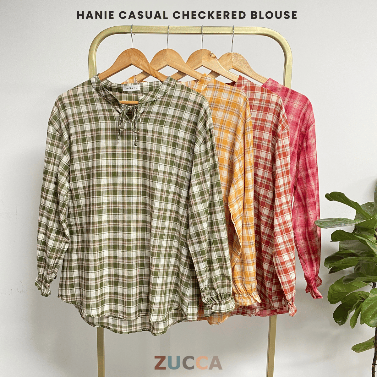 ZUCCA HANIE CASUAL CHECKERED BLOUSE - DM253 Shirts