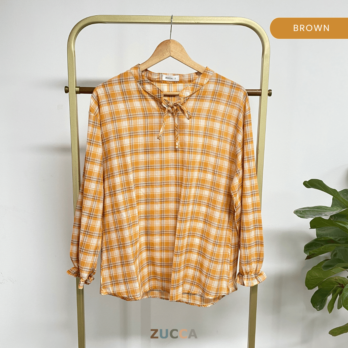 ZUCCA HANIE CASUAL CHECKERED BLOUSE - DM253 Shirts