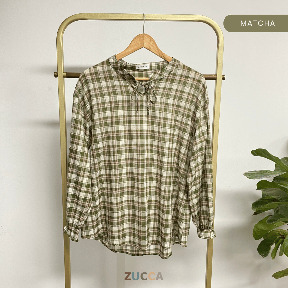 ZUCCA HANIE CASUAL CHECKERED BLOUSE - DM253 Shirts