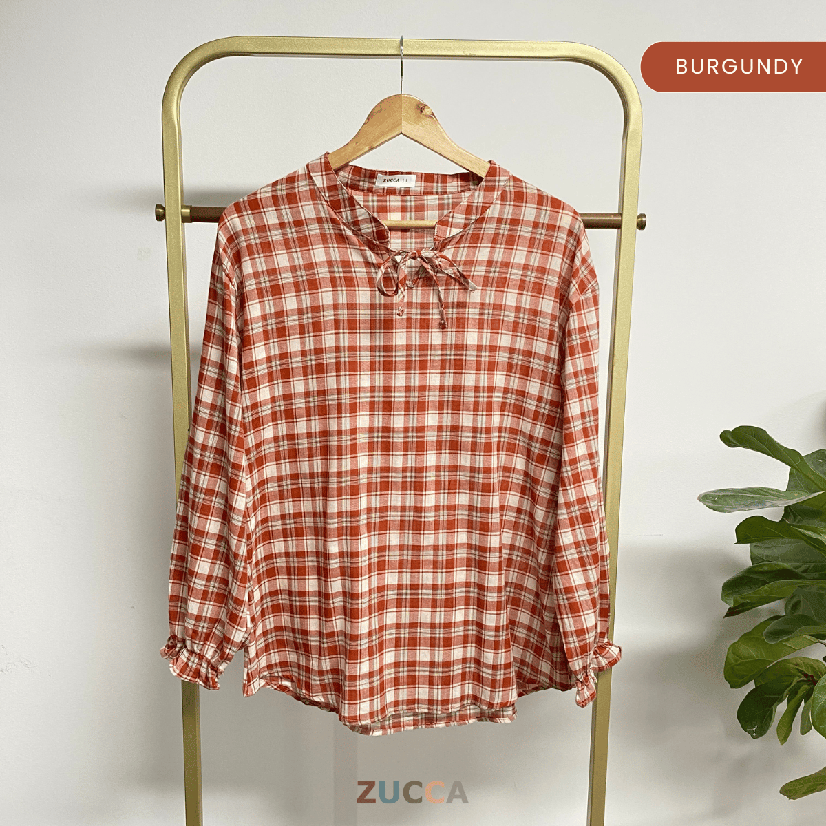 ZUCCA HANIE CASUAL CHECKERED BLOUSE - DM253 Shirts