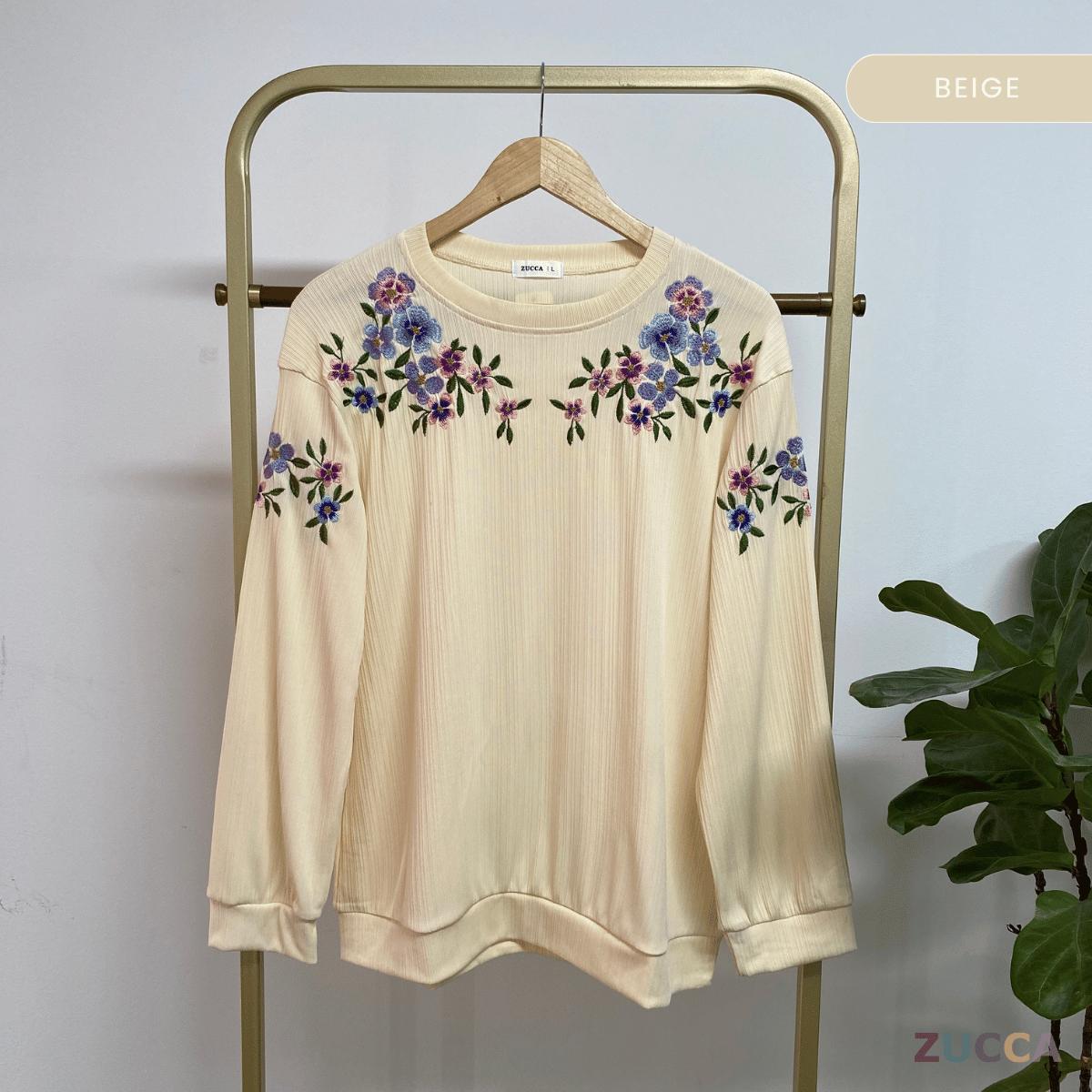 ZUCCA FIONA PULLOVER KASUAL EMBROIDERY-DM263