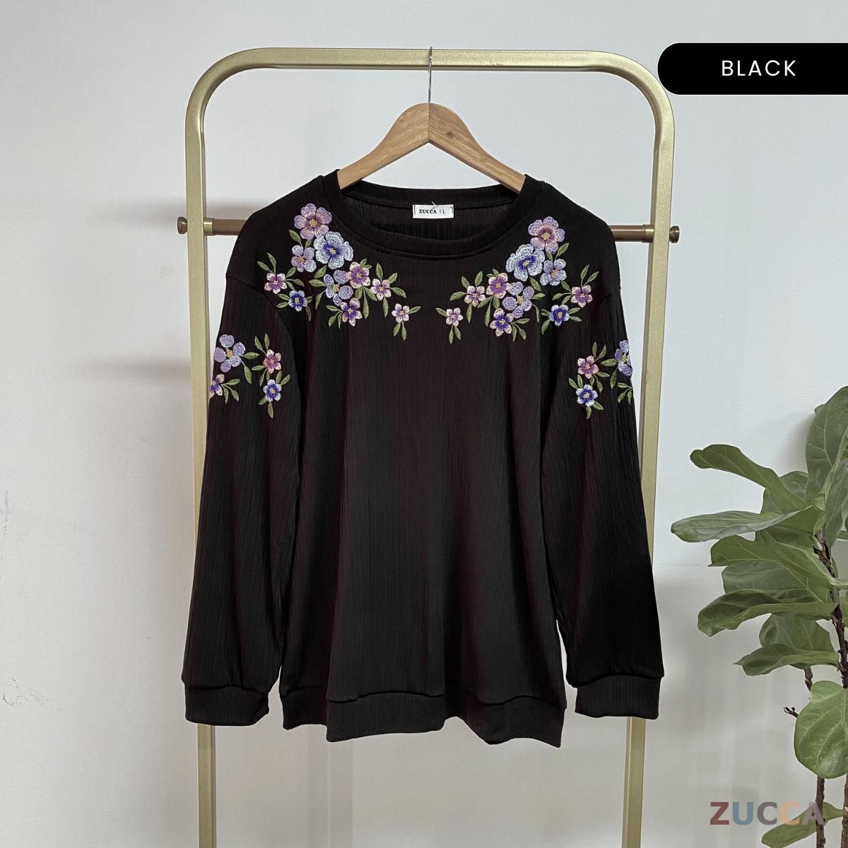 ZUCCA FIONA PULLOVER KASUAL EMBROIDERY-DM263