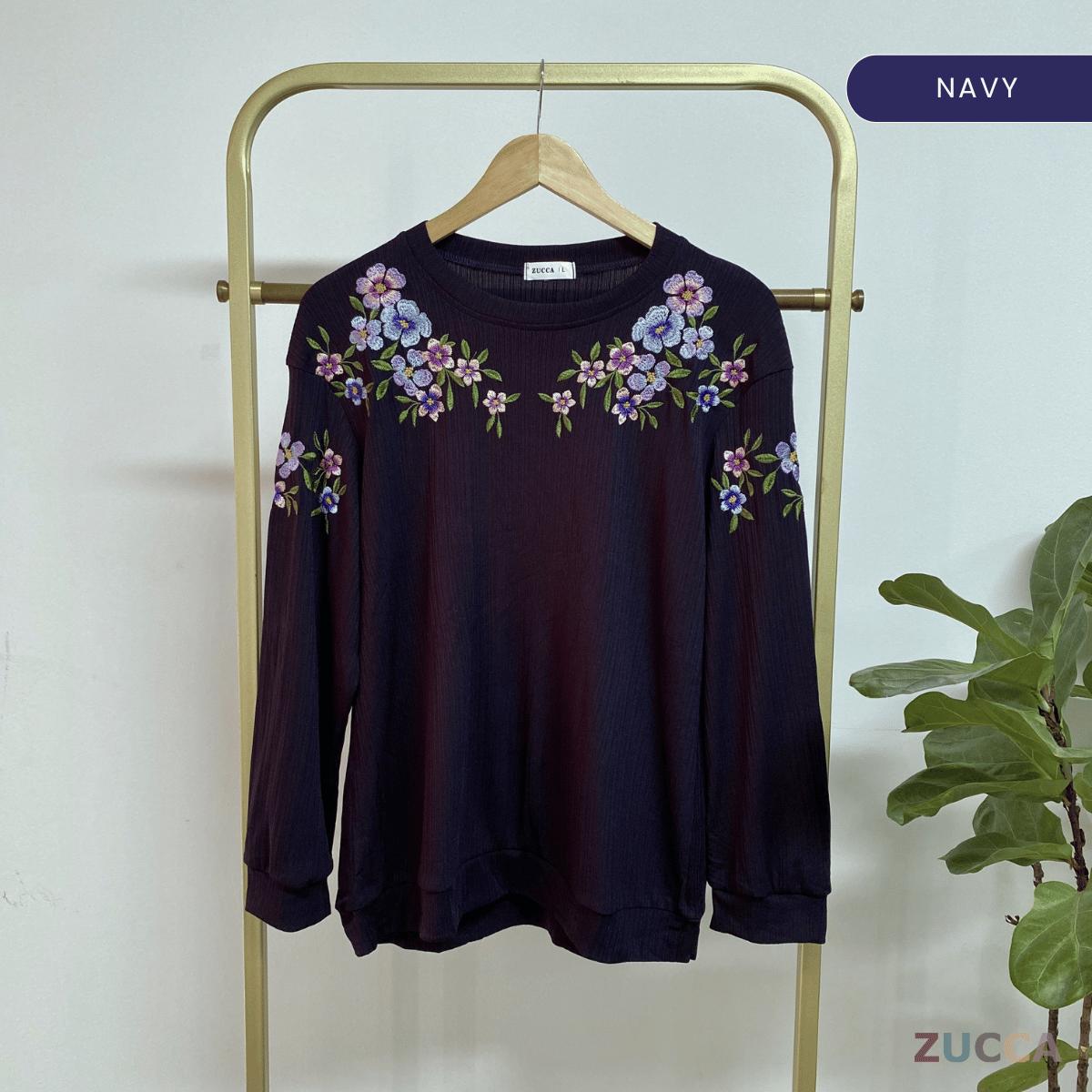 ZUCCA FIONA PULLOVER KASUAL EMBROIDERY-DM263