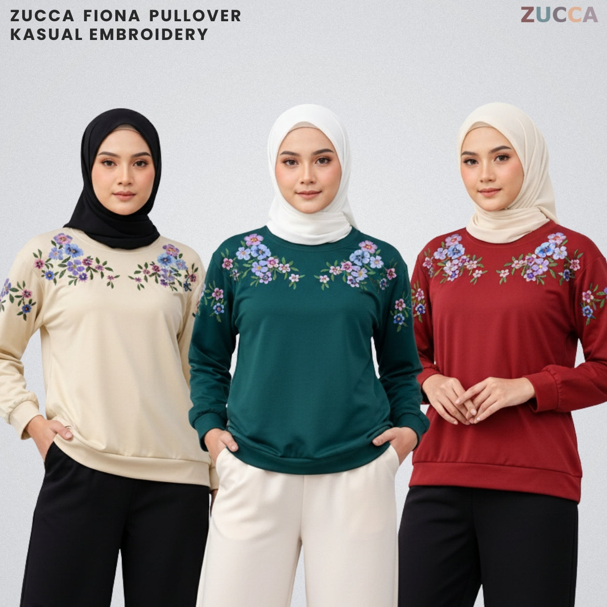ZUCCA FIONA PULLOVER KASUAL EMBROIDERY-DM263