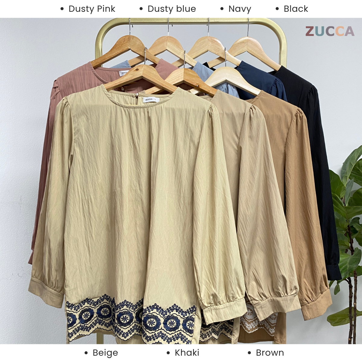 ZUCCA ATHENA BLAUS KASUAL WANITA - DM268 CRINKLED COTTON BLOUSE