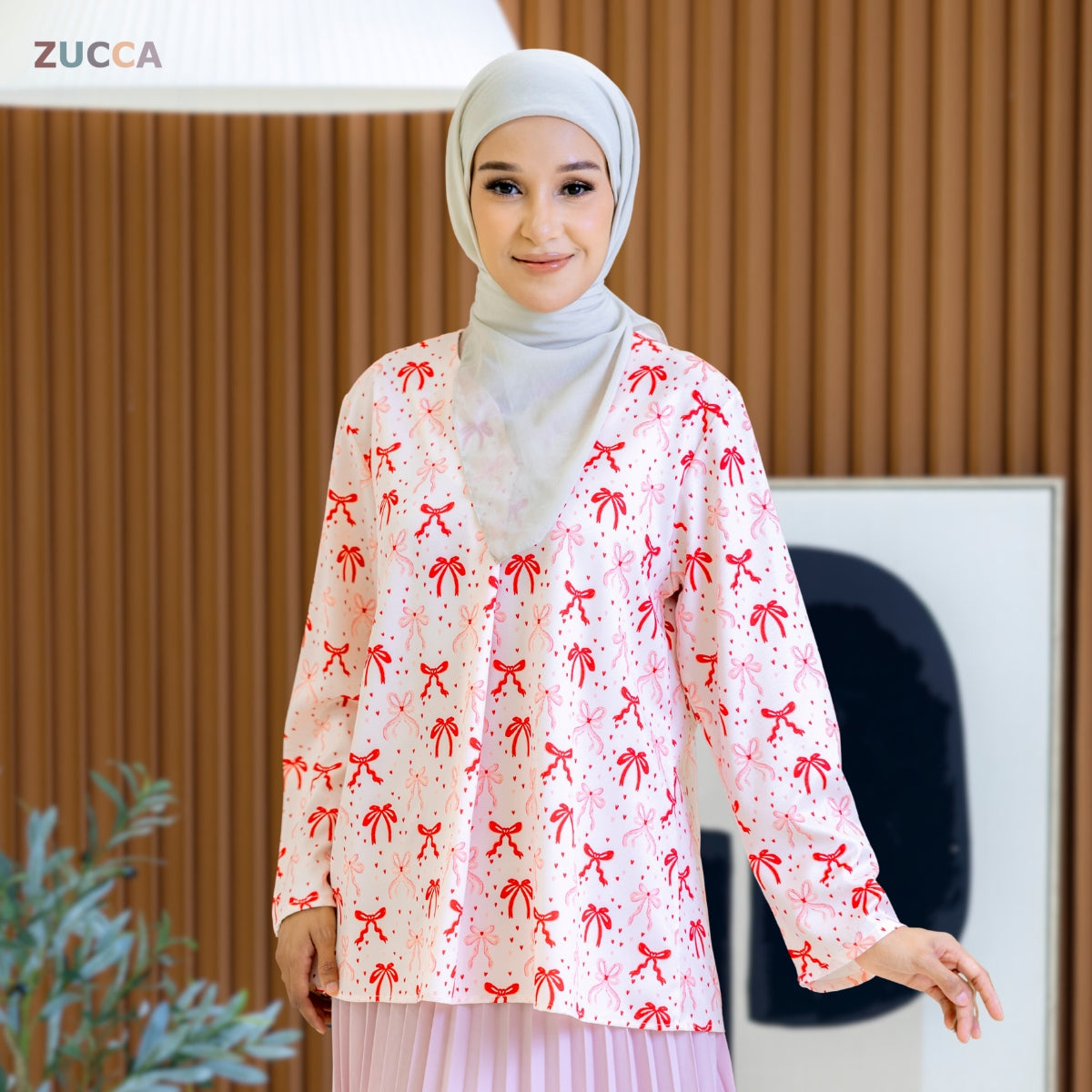 ZUCCA SYAZEE BLAUS WANITA BERCORAK – DM277 POTONGAN MODEN LONGGAR