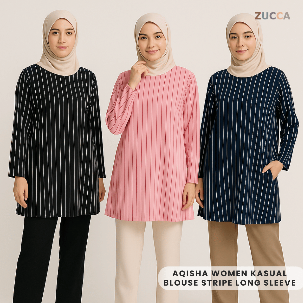 ZUCCA AQISHA WOMEN KASUAL BLOUSE BERJALUR LONG SLEEVE - DM278