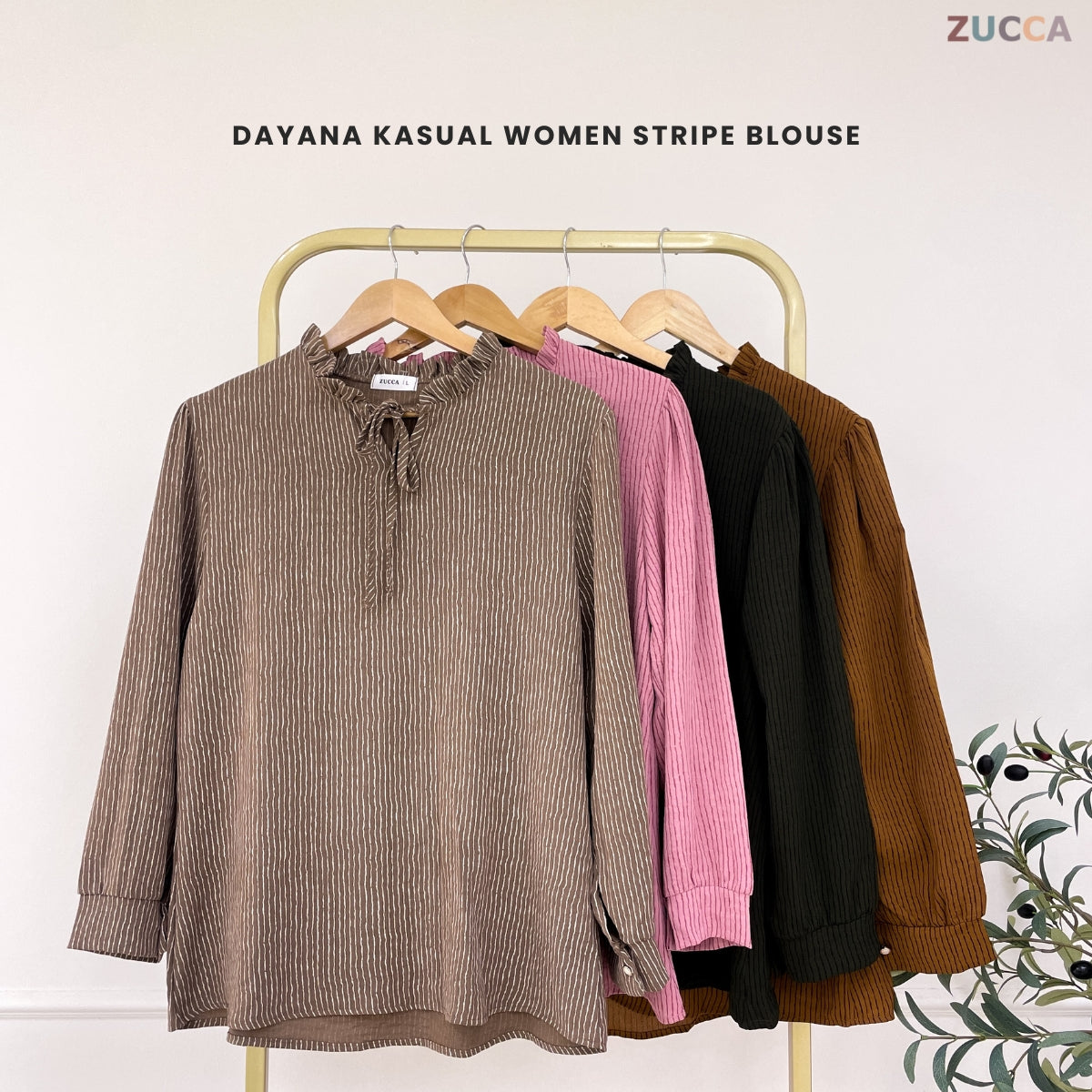 ZUCCA DAYANA KASUAL WOMEN BLOUSE RUFFLE NECK - DM279