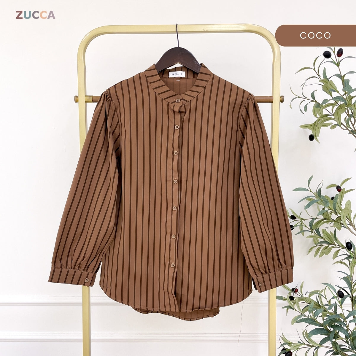 ZUCCA DALILI STRIPE FULL BUTTON BLOUSE COMFY - DM281 KOREAN STYLE Baju Cotton