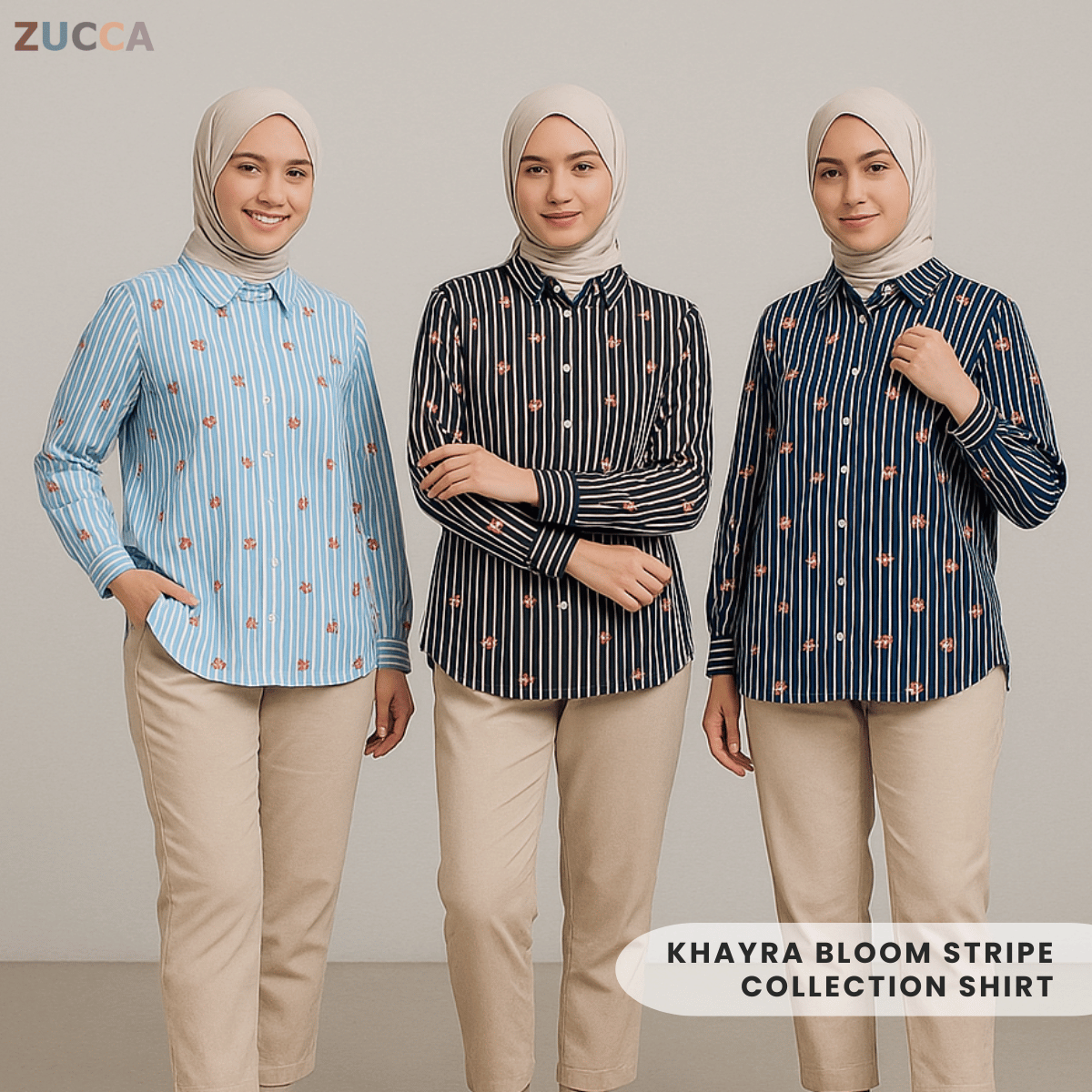 ZUCCA KHAYRA BLOOM STRIPE COLLECTION SHIRT-DM289