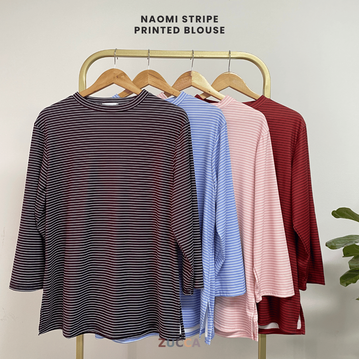 ZUCCA NAOMI PRINTED STRIPE BLOUSE - DM292 BAJU WANITA