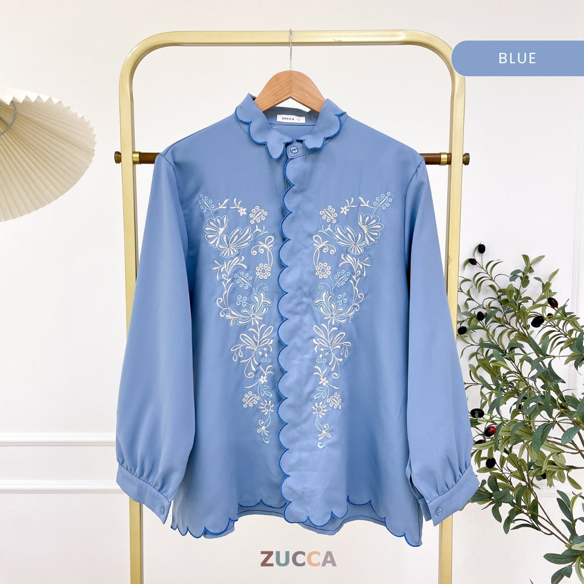 ZUCCA SELENA PASTEL EMBROIDERED BLOUSE - DM295