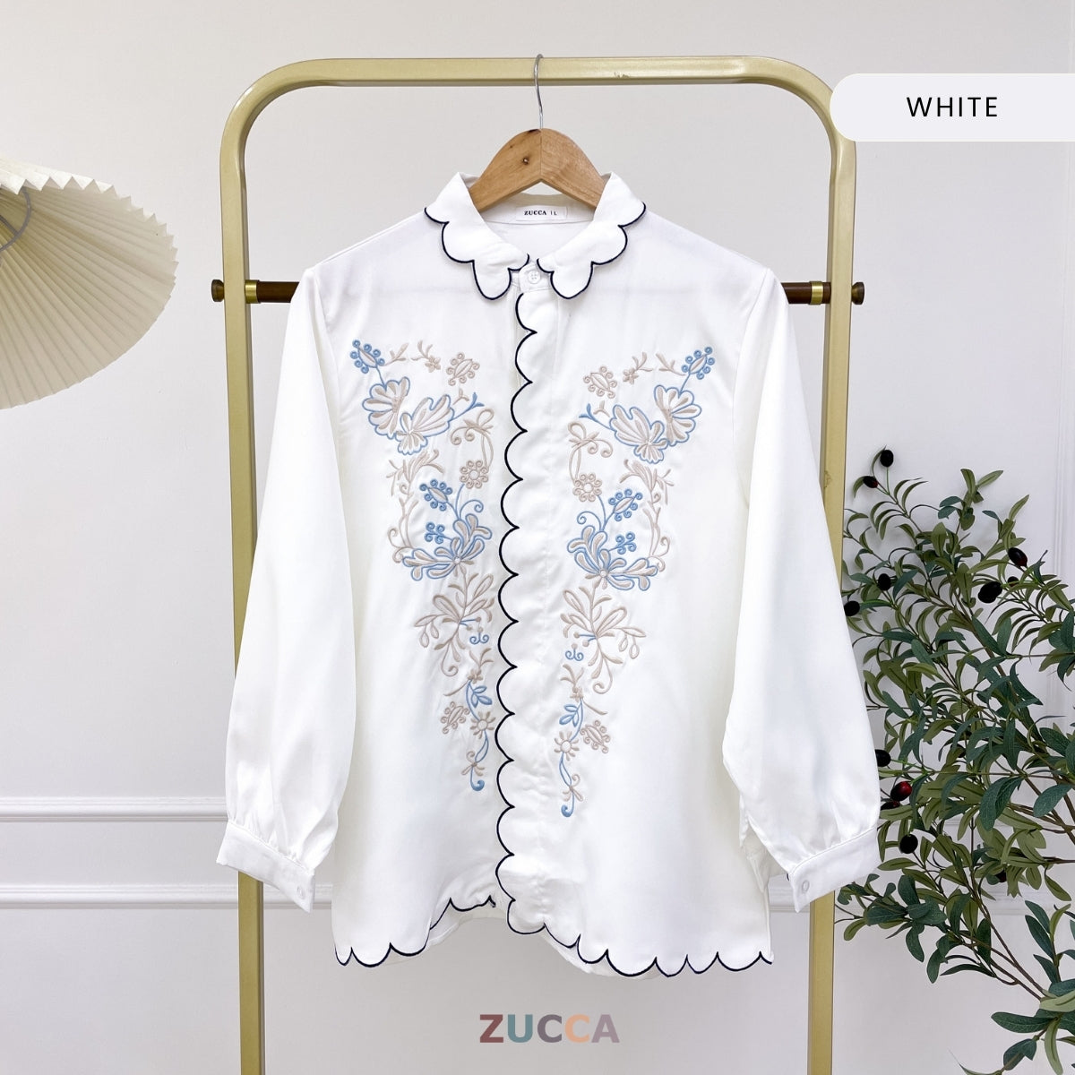 ZUCCA SELENA PASTEL EMBROIDERED BLOUSE - DM295